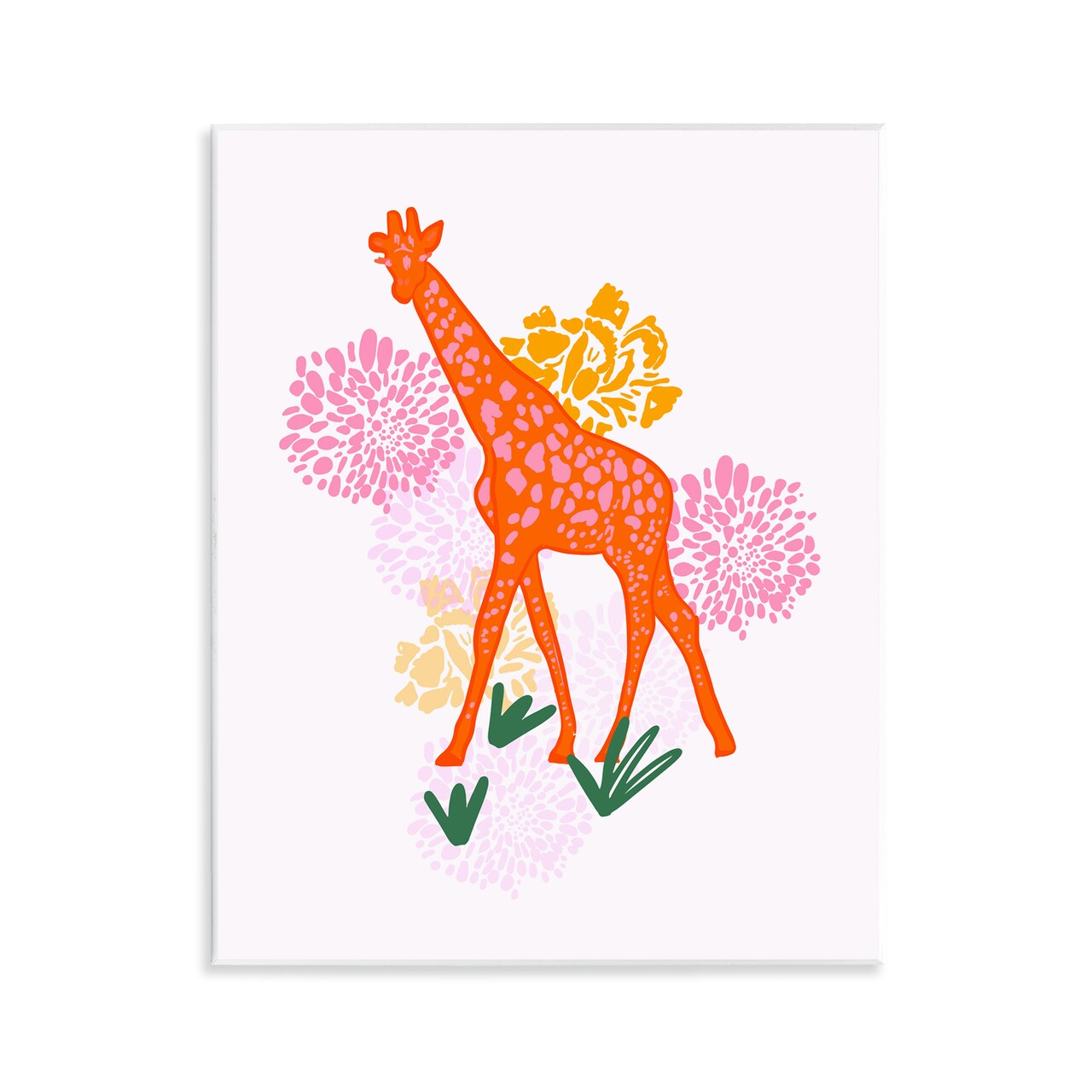 Stupell Industries Safari Giraffe over Florals Wall Plaque By Dina Riddle